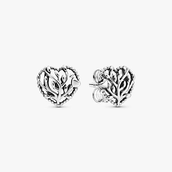 Pandora Jewelry - PANDORA | Family Tree Heart Stud Earrings | Preloved | Authentic